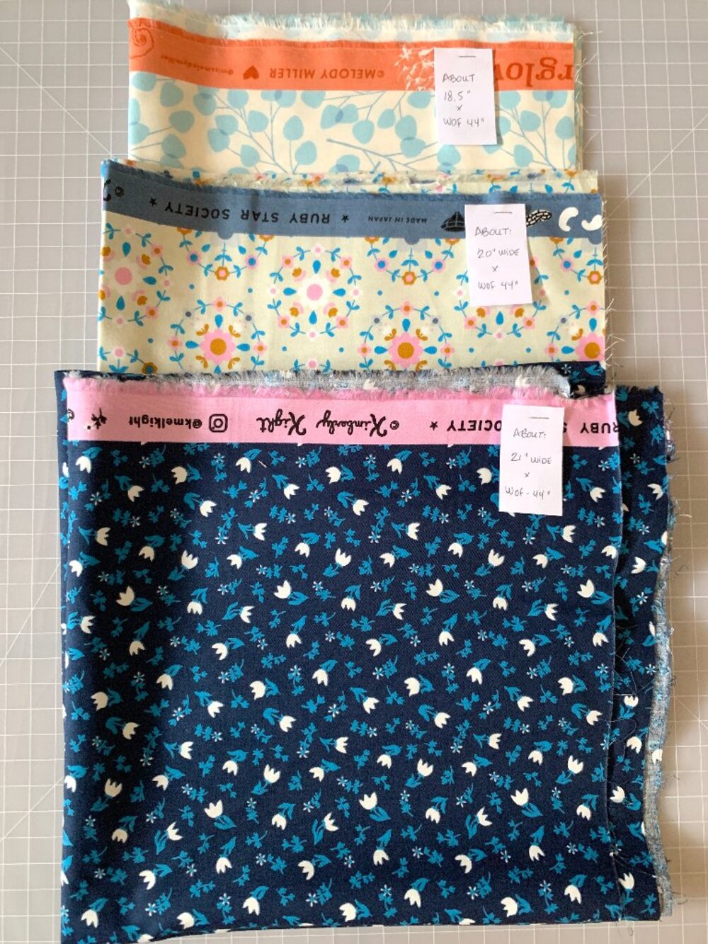 Bundle of Ruby Star Society Fabrics - Blue